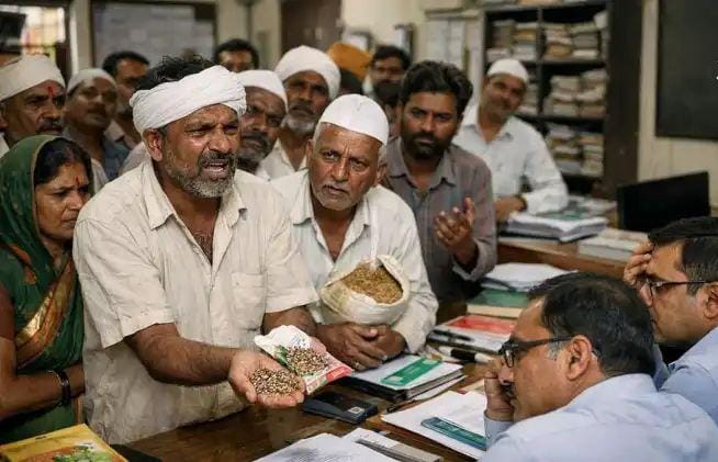 बियाण्यांत फसवणूक झाल्याने शेतकरी कृषी अधीक्षक कार्यालयात